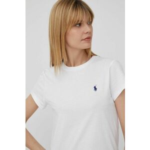 Bavlnené tričko Polo Ralph Lauren biela farba, vyobraziť