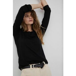 Tričko s dlhým rukávom Sisley dámsky, čierna farba, vyobraziť