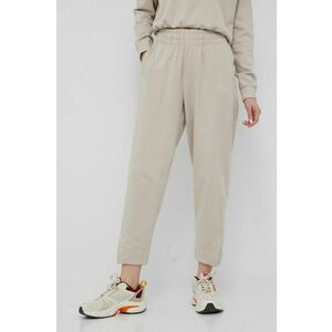 Bavlnené nohavice Puma 847096 dámske, béžová farba, jednofarebné vyobraziť