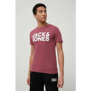 Bavlnené tričko Jack & Jones ružová farba, s potlačou vyobraziť