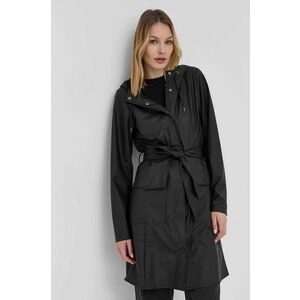 Bunda Rains Curve Jacket 18130.01-Black, dámska, čierna farba, prechodná, vyobraziť