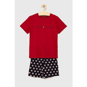 Detské pyžamo Tommy Hilfiger červená farba, s potlačou vyobraziť