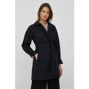 Kabát Sisley dámsky, čierna farba, prechodný, vyobraziť