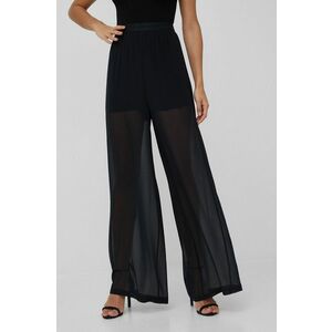 Nohavice Sisley dámske, čierna farba, rovné, vysoký pás vyobraziť
