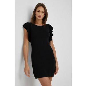 Šaty Sisley čierna farba, mini, rovný strih vyobraziť