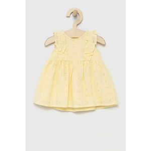 Dievčenské bavlnené šaty Name it žltá farba, mini, áčkový strih vyobraziť