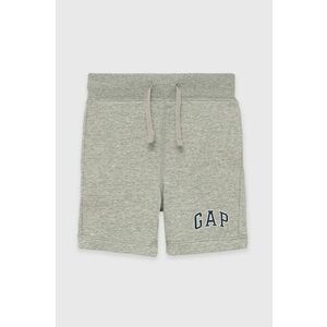 Detské krátke nohavice GAP šedá farba, melanžové, nastaviteľný pás vyobraziť