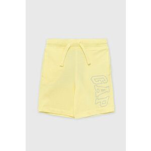 Detské krátke nohavice GAP žltá farba, nastaviteľný pás vyobraziť