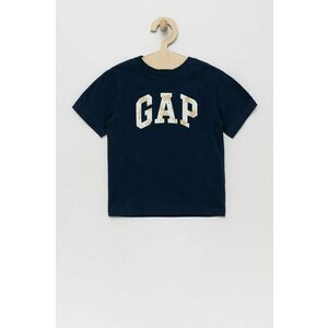 Detské bavlnené tričko GAP tmavomodrá farba, s potlačou vyobraziť