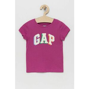 Detské bavlnené tričko GAP ružová farba, vyobraziť