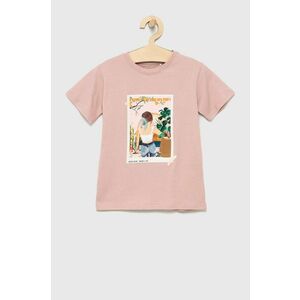 Detské bavlnené tričko Name it ružová farba, vyobraziť