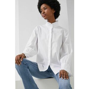 Košeľa Answear Lab dámska, biela farba, regular, so stojačikom vyobraziť