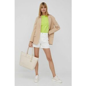 Sako s prímesou vlny Calvin Klein béžová farba, jednoradové, jednofarebné vyobraziť