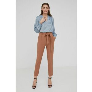 Nohavice Answear Lab dámske, béžová farba, priliehavé, vysoký pás vyobraziť