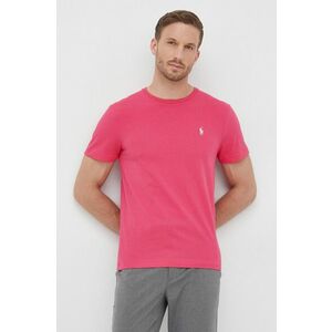 Bavlnené tričko Polo Ralph Lauren ružová farba, jednofarebné vyobraziť