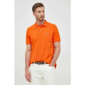 Bavlnené polo tričko Woolrich CFWOPO0032MRUT2931-6098, oranžová farba, jednofarebné vyobraziť