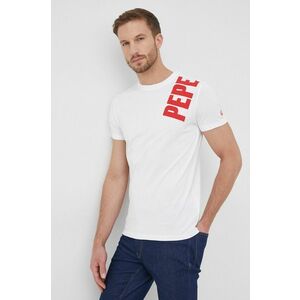 Bavlnené tričko Pepe Jeans Aerol biela farba, s potlačou vyobraziť
