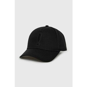 Bavlnená čiapka Solid čierna farba, jednofarebná vyobraziť