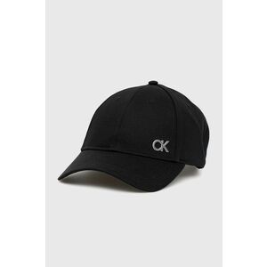 Bavlnená čiapka Calvin Klein čierna farba, s nášivkou vyobraziť