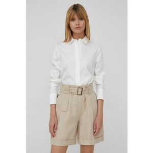 Bavlnená košeľa Calvin Klein dámska, biela farba, regular, s klasickým golierom vyobraziť