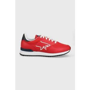 Kožená obuv Paul&Shark červená farba vyobraziť