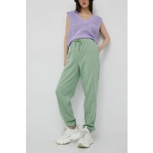 Nohavice JDY dámske, zelená farba, jednofarebné vyobraziť