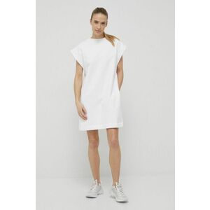 Bavlnené šaty Deha biela farba, mini, rovný strih vyobraziť