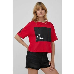 Bavlnené tričko Armani Exchange červená farba, vyobraziť
