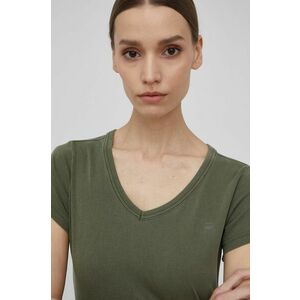 Bavlnené tričko G-Star Raw zelená farba, vyobraziť