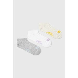 Ponožky Levi's (3-pak) pánske, biela farba vyobraziť