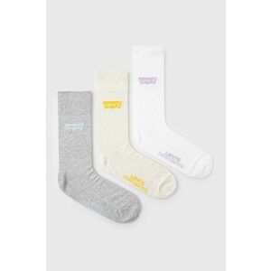 Ponožky Levi's (3-pak) pánske, biela farba vyobraziť