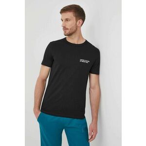 Bavlnené tričko United Colors of Benetton čierna farba, jednofarebné vyobraziť