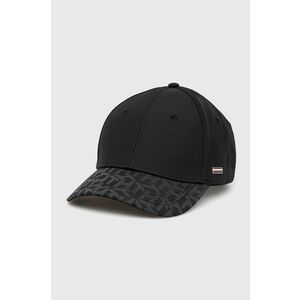 Bavlnená čiapka Tommy Hilfiger čierna farba, vzorovaná vyobraziť