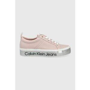 Tenisky Calvin Klein Jeans dámske, ružová farba vyobraziť