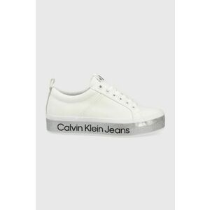 Tenisky Calvin Klein Jeans dámske, biela farba vyobraziť