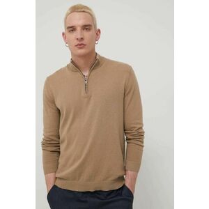 Bavlnený sveter Only & Sons pánsky, béžová farba, tenký, vyobraziť