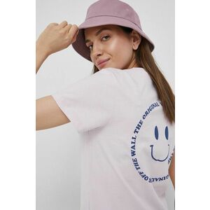 Bavlnené tričko Vans fialová farba, vyobraziť