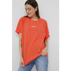 Bavlnené tričko Superdry oranžová farba, vyobraziť