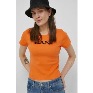 Tričko Karl Kani dámsky, oranžová farba, vyobraziť