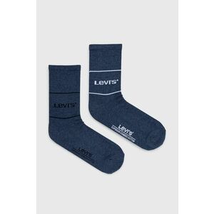 Ponožky Levi's (2-pak) pánske, tmavomodrá farba vyobraziť
