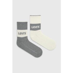 Ponožky Levi's (2-pak) šedá farba vyobraziť