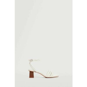 Sandále Mango Estrella dámske, béžová farba, na podpätku vyobraziť