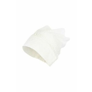Detská čiapka Jamiks béžová farba biela, z tenkej pleteniny, bavlnená vyobraziť