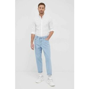 Košeľa Pepe Jeans Penton pánska, biela farba, slim, s golierom button-down vyobraziť