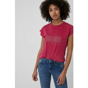 Bavlnené tričko Pepe Jeans Bon ružová farba, vyobraziť