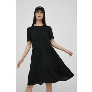 Šaty Vila čierna farba, mini, áčkový strih vyobraziť
