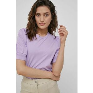 Bavlnené tričko Vero Moda fialová farba, vyobraziť