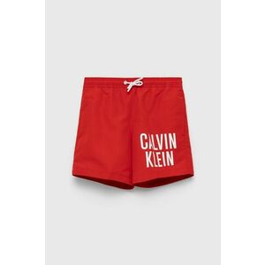 Detské plavkové šortky Calvin Klein Jeans červená farba vyobraziť