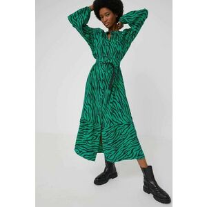 Šaty Answear Lab zelená farba, maxi, rovný strih vyobraziť