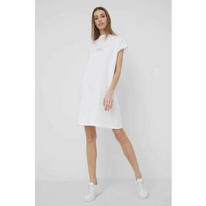 Bavlnené šaty Lee biela farba, mini, oversize vyobraziť